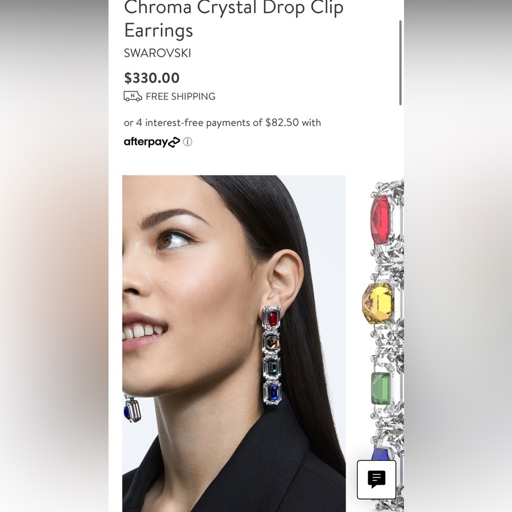 Swarovski Chroma Linear Earrings Rainbow